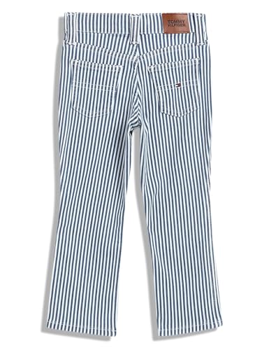 Girls Striped Regular-Fit Cotton Jeans Blue
