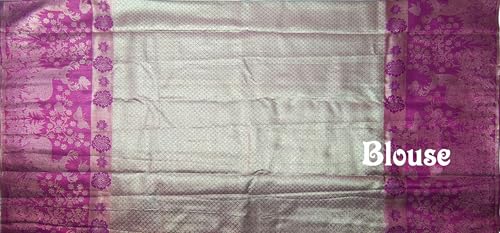 VFCollections Women's Kanchipuram Silk Pure Pattu Sarees With Blouse (VFC723-6)
