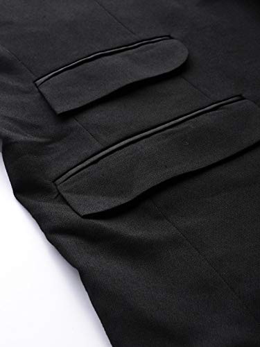 MANQ Men Black Solid Slim Fit Tuxedo Suit (Size: 44)