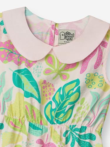 The Souled Store Laguna Girls Sleeveless Collared Neck Multi Colored All Over Printed A Line Cotton Dresses (2-8 Yrs)
