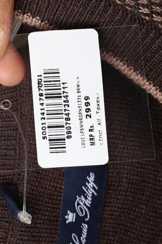 Louis Philippe Men's Sweater (LPSWMRGPM51576_Chocolate Brown_XXL)