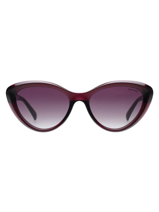 Tommy Hilfiger Sunglasses | Purple Lens | Violet Frame | Full Rim Cateye Shape Branded Latest and Stylish Non Polarized Eyewear | 100% UV Protection | Women Sunglasses| Size Medium | TH 1594 C4 55
