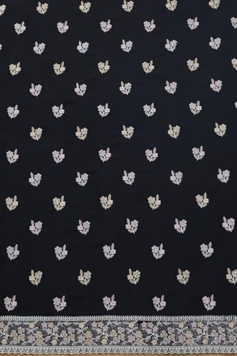 Soch Womens Black Crepe Embroidered Unstitch Dress Material With Sequins