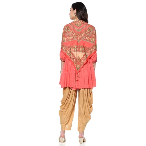 BIBA Women's Rayon Kurta Sets (SKDINDLON10151AW24PBEG_Peach-Beige