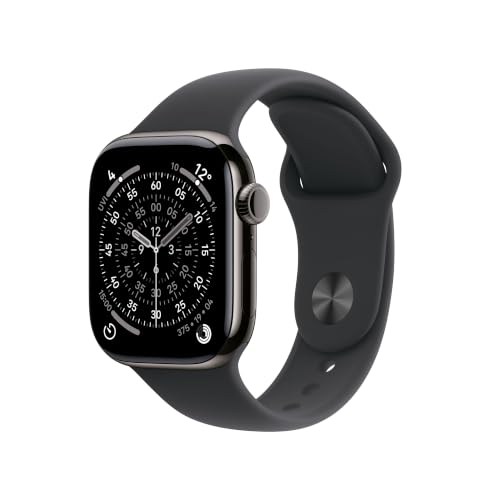 Apple Watch Series 11 GPS + Cellular 42mm Slate Titanium Case with Black Sport Band - S/M