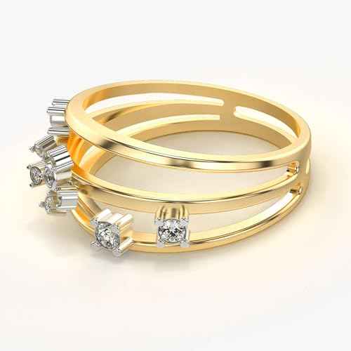 VALANOVA Sterling Silver & Certified Lab Grown Diamond 0.16cts | Ring For Women/Girls | Stylish & Elegant | VGR0255A | Ring Size: 6