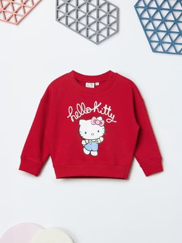 Max Girls Hello Kitty Print Trousers Set (Red_3-4 Y)
