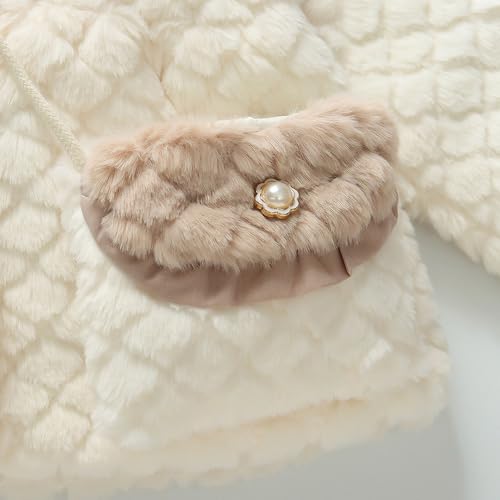 Hopscotch Girls Full Sleeves White Textured Puffer Jacket (2-3 Years)