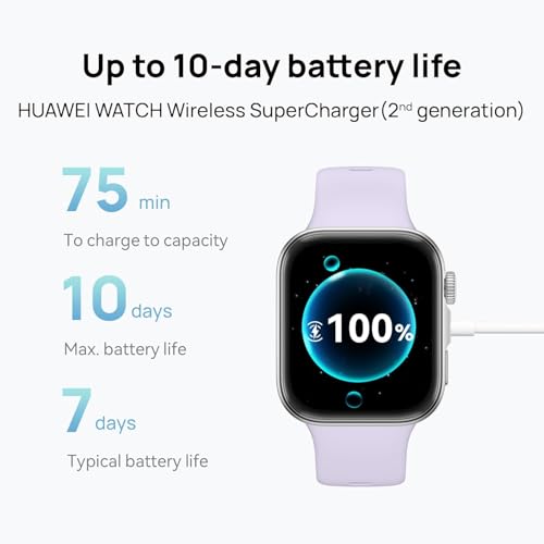 Huawei Watch FIT 4 smartwatch, 1.82" Large Display, Up to 10-Day Battery Life, Dual Band GPS, 100+ Sports Modes, Fitness Health Tracker, Emotional Assistant, Compatible with Android iOS, Black