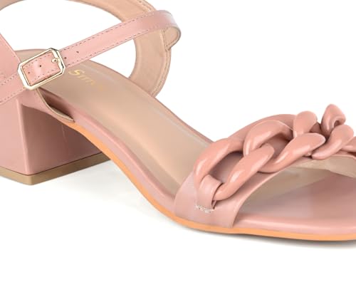 LOUIS STITCH Women’s Pink Block Heel Sandals | Comfortable Sandal for Ladies | LSOF-FI10-BHBS | UK-8