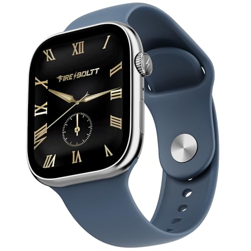 Fire-Boltt Ninja X Ring Smart Watch with 1.96” Large Display, Bluetooth Calling, Wireless Charging, AI Voice Assistant, 500+ Watch Faces, Health Suite, Smart Watch for Man & Woman – Blue S