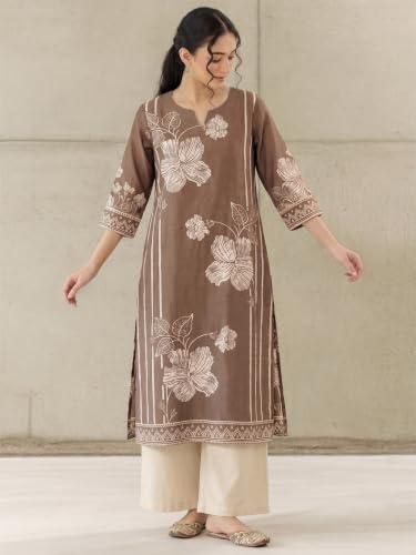 Varanga The Espresso Bloom Pure Silk Festive Women's Kurta Set