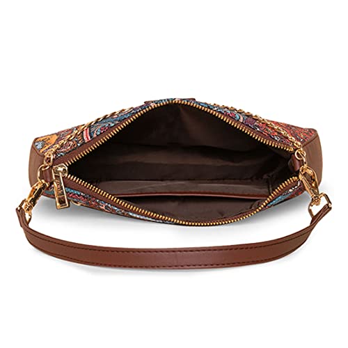 ZOUK Baguette Bag | Crossbody Bags for Women | Women's Handbags | Stylish Sling Bag for Woman | Vegan Leather Evening Bag | Travel & Office Use | Purse and Wallet | Multicolor Mandala Print
