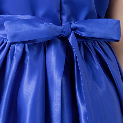 Hopscotch Girls Royal Blue Sleeveless Floral Applique Dress for Age (5-6 Years)