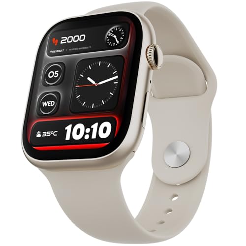 Fire-Boltt Ninja X Ring Smart Watch 1.96" Always On Display Bluetooth Calling, Voice Assistant, SpO2 & Heart Rate, 120+ Sports Modes, IP67 Waterproof Smartwatch for Men & Women - Champagne