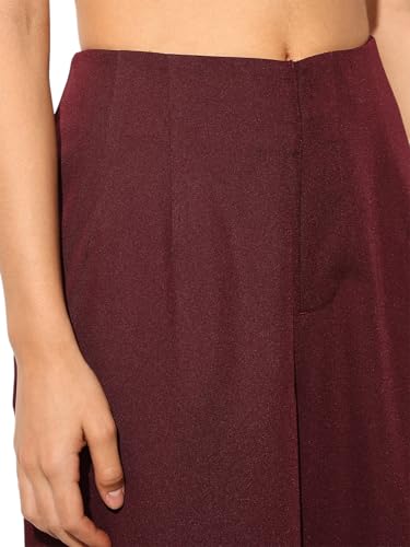 ONLY Women Flared High-Rise Maroon Pants