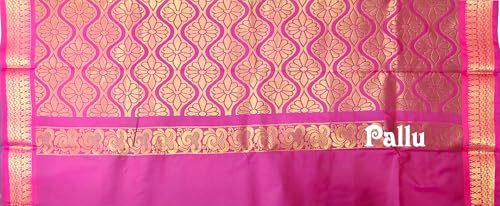 SREE KUMARAN Women's Kanchipuram Kubera Brocade Silk Pure Pattu Sarees With Blouse (VSK433-3)