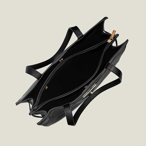 Accessorize London Women's Black Metal twist-lock tote Bag