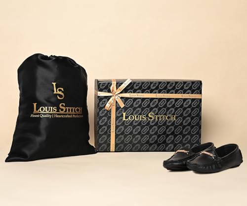 LOUIS STITCH Women’s Black Premium Slip-On Loafers with Buckle | Elegant Solid Slip-On Comfort Shoes for Casual and Formal Wear | Slip-On Loafer Shoes for Women | LSLD-BLR-HS04-JB | UK-5