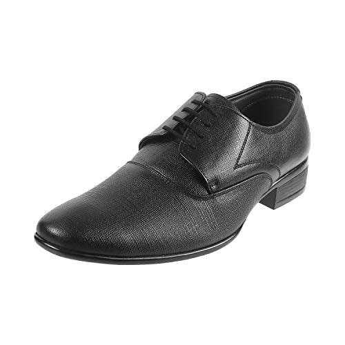 Metro Men Black Leather Men Flat Shoes (19-6100-11-41) Size (7 UK/India (41EU))