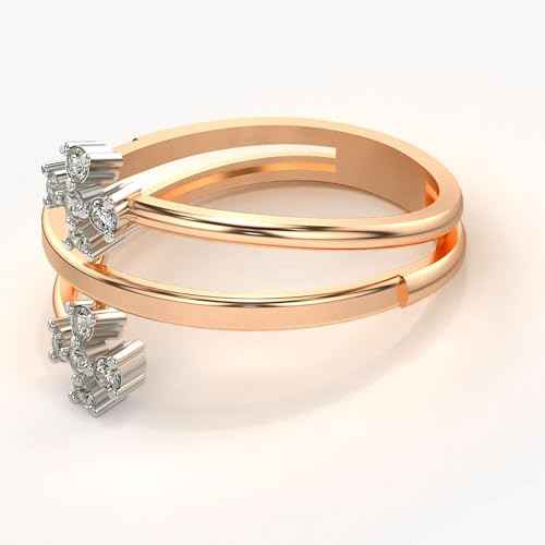 VALANOVA Sterling Silver & Certified Lab Grown Diamond 0.14cts | Ring For Women/Girls | Stylish & Elegant | VGR0056B | Ring Size: 17