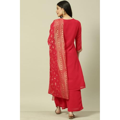 Rangriti Women Polyester Solid Suit Set (RSKASRTD18367SS23PNK_Pink