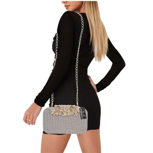 PARATO Eye-Catching Party Clutch (Dark Silver)