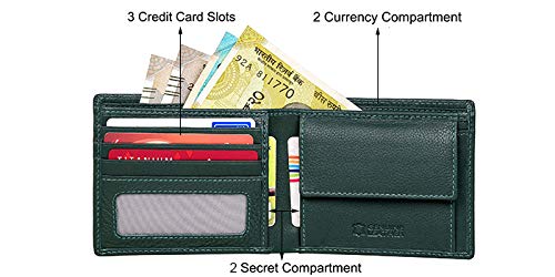 URBAN FOREST Stan Green Minimalist Leather Wallet for Men…