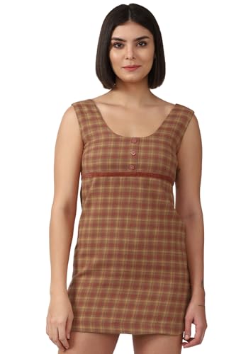FOREVER 21 women's Cotton Classic Mini Dress (597968_Brown