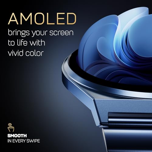 Fire-Boltt Phoenix Nova Smartwatch 1.43” Slim Super AMOLED Display, 466x466 Pixel Always-On Display, Bluetooth Calling, Health Tracker for Men & Women Titan Silver