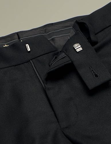 Arrow Men's Textured Dobby 1851 Trousers (ARAKTR2154_Black_32)