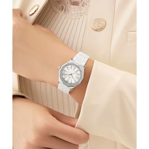 GUESS Collection Gleam White Round Dial Analog Women's Watch - Z59003L1