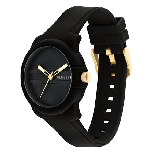 Tommy Hilfiger Analog Black Dial Silicone Strap Watch for Women