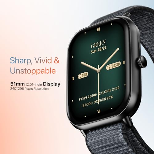 Fire-Boltt Newly Launched Ninja Call Pro Max Nyluxe Smart Watch 2.01 inch Display, Bluetooth Calling, 120+ Sports Modes, Health Suite, Voice Assistance (Charcoal Grey)