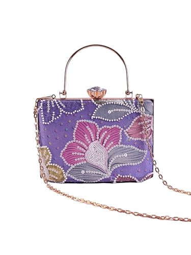 THE TAN CLAN Riveria Multicolor Casket Clutch | Box-Style Colorful Evening Bag for Women | Party Clutch Purse