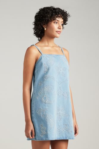 American Eagle Denim Embroidered Mini Dress