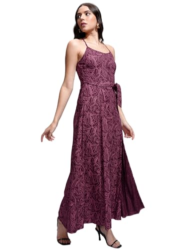 Tokyo Talkies Women Shoulder Straps Sleeveless Maxi Dress TTJ6011926 Purple L