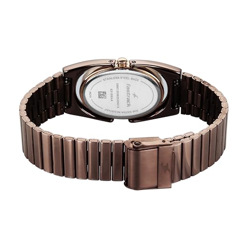 Fastrack UFO Quartz Brown Shaped Dial Girls Watch | Brown Colour Band | Watches for Girls Analog - 6318KM02