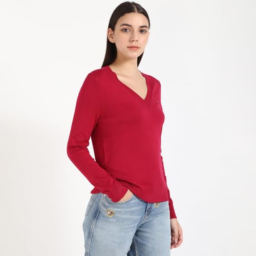 Tommy Hilfiger Womens Red Color Sweater (XS)