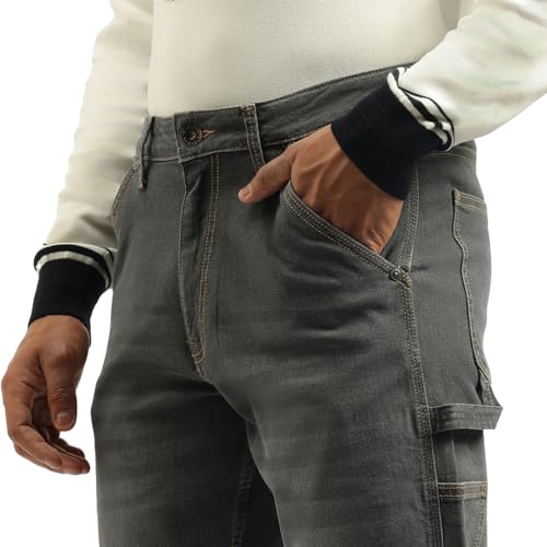 United Colors of Benetton Solid Carpenter Fit Jeans (Size: 30)-25A4MBOO5067I901 Grey