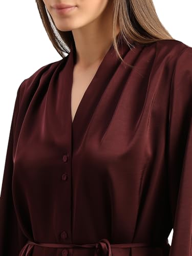 VERO MODA Women's A-Line Maroon Dress