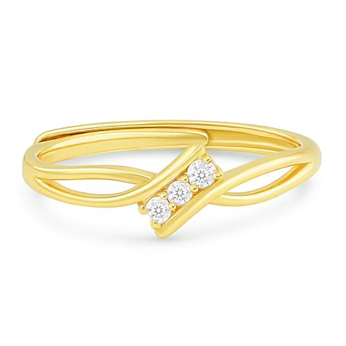 ZAVYA 925 Silver My Eternal Vow Gold Plated Ring (Adjustable) | Gift for her, Gifts for Women & Girls | With Certificate of Authenticity and 925 Stamp
