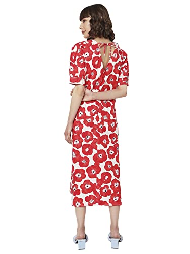 Vero Moda Women's Cotton Shift Midi Dress (10297151-Poppy Red_Poppy M)