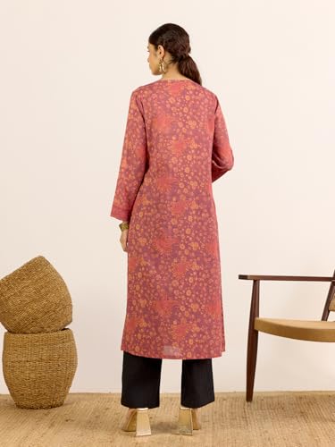Aarke Ritu Kumar Brick Red Maya Full Sleeves Asymmetric Kurta