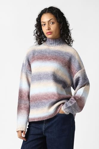 Women Multi Textured Round Neck Sweater