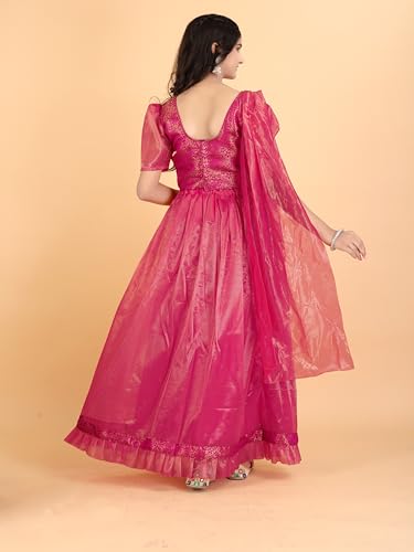 Xavima Simaran Gajari Girls Jacquard Readymade Lehenga Choli Set With Dupatta Outfit Skirt Blouse Dress For Kids Program Appearance Show School Gathering Function Stage Event_7-8 Years
