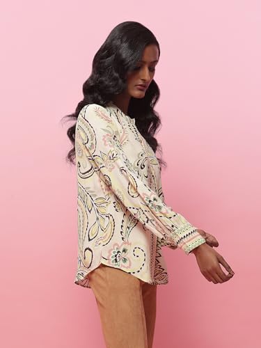 Label RITU KUMAR Ecru Paisley Print Shirt