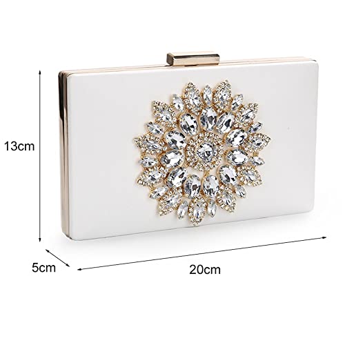 Mastyle® Small Square Clutch Handbag For Women With Diamond Sunflower Design And Decorative Finish