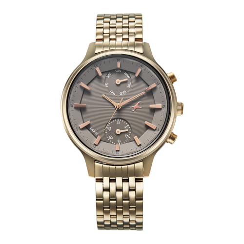 Fastrack Chrome K Quartz Analog with Grey Dial Titanium Stainless Steel Strap Watch for Women - 6208QM01