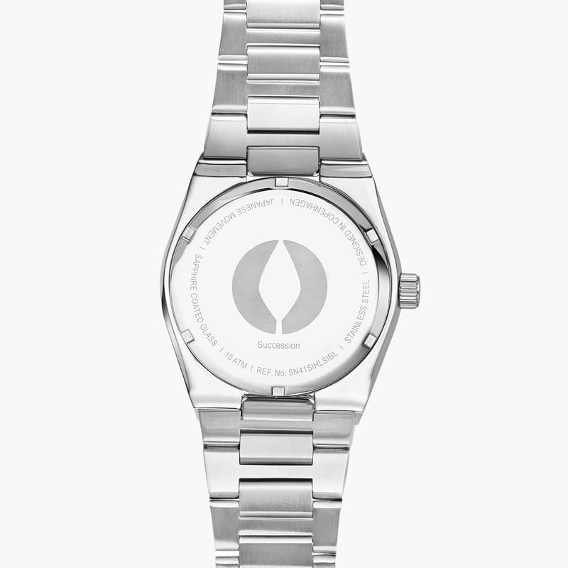 Succession White Dial on Silver/Gold case with Silver H-Link Watch Strap